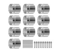 VEVOR Glass Clamp, 10 PCS Round Glass Railing Bracket for 0.31 "-0.62 " Tempered Glass, 316 Stainless Steel Glass Mounting Clamp, Glass Shelf Bracket for Balcony, Garden, Pool, Stair, Silver