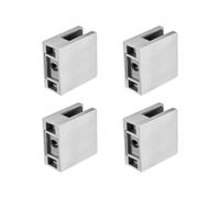 VEVOR Glass Clamp, 4 PCS Square Glass Railing Bracket for 0.31 "-0.47" Tempered Glass, 304 Stainless Steel Glass Mounting Clamp, Glass Shelf Bracket for Balcony, Garden, Pool, Stair, Silver