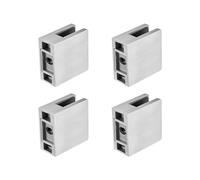 VEVOR Glass Clamp, 4 PCS Square Glass Railing Bracket for 0.31 "-0.47" Tempered Glass, 304 Stainless Steel Glass Mounting Clamp, Glass Shelf Bracket for Balcony, Garden, Pool, Stair, Silver