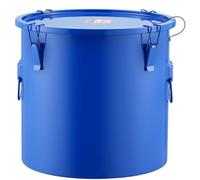 VEVOR GLB-10GAL Grease, 10 Gal Disposal Caddy Carbon Steel Fryer Bucket with Rust-Proof Coating, Transport Container with Lid, Lock Clips, Bag for Hot Cooking Oil Filtering, Blue, Plastic