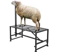VEVOR Goat & Sheep Stand, 47x23 inch Livestock Stand, Metal Livestock Milking and Shearing Stand 21" to 33" Adjustable Height, with Headpiece and Nose