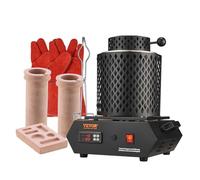 VEVOR Gold Melting Furnace 1350W 1150℃ Max Temperature Digital Electric Melting Furnace 1kg/3kg Ceramic Crucible with Crucible Tongs & Gloves for Processing Gold Silver Copper Aluminium Red