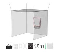 VEVOR Golf Cage 305 x 305 x 305 cm, 3-Layer Polyester Fabric, Knotless with Sturdy D-Shaped Hooks, 9-Hole Golf and Baseball Target for Outdoor and Indoor