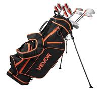 VEVOR Golf Club Set, 12 Pieces Women's Golf Club Complete Set Right Handed with 460CC #1 Driver, #3 & 5 Fairway Wood, #4 Hybrid, #5/#6/#7/#8/#9/#PW/#SW Irons, L-Shaped Putter, Golf Stand Bag, Orange