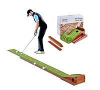 VEVOR Golf Putting Mat, 1 Hole Indoor Golf Putting Green, Wrinkle-Free Golf Training Aid, Alignment Guide, and Wood Base, Game Practice Gift for Home Office