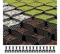 VEVOR Gravel Grid, 3 Inch Depth, 17.06 x 8.86 FT / 5200 x 2700 mm, 1880 LBS Per Sq ft Grass Ground Retainer, Permeable Geo Grids Driveway Stabilization, for Garden, Patio, Walkway, RV Parking Slopes