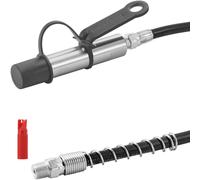 VEVOR Grease Gun Coupler, 10000 PSI High Pressure, 3-Jaw Locking, Quick Release Grease Gun Tip with Hose/Zerk Fittings Cleaner/Leak-Proof Cap, Compatible with All Grease Guns 1/8" NPT Grease Fittings