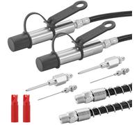 VEVOR Grease Gun Coupler 2 PCS, 10000 PSI High Pressure, 3-Jaw Locking Quick Release Grease Gun Tip with Hose/Cleaner/Extension Needle/Leak-Proof Cap, Compatible with All Grease Guns 1/8" NPT Fittings