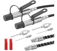 VEVOR Grease Gun Coupler 2 PCS, 10000 PSI High Pressure, 3-Jaw Locking Quick Release Grease Gun Tip with Hose/Cleaner/Extension Needle/Leak-Proof Cap, Compatible with All Grease Guns 1/8" NPT Fittings