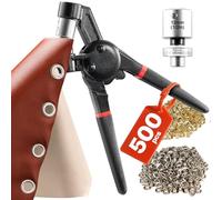 VEVOR Grommet Tool Kit, 500 PCS 12 mm Metal Eyelets Grommets in Gold and Silver, Eyelet Kit with Manual Grommet Press Pliers, Hole Punch, and Block, for Leather Tarp Shoes Crafts Fabric Belt