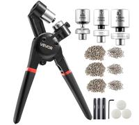 VEVOR Grommet Tool Kit, 900 PCS 6 mm 10 mm 12 mm Multi Size Metal Eyelets Grommets, Eyelet Kit with Manual Grommet Press Pliers, Hole Punch, and Block, for Leather Tarp Shoes Crafts Fabric Belt