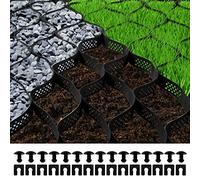 VEVOR Ground Grid, 1885 lbs per Sq Ft Load Geo Grid, 3" Depth Permeable Stabilization System for DIY Patio, Walkway, Shed Base, Light Vehicle Driveway, Parking Lot, Grass, and Gravel