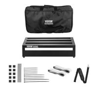 VEVOR Guitar Pedal Board, 20'' x 11'', Aluminum Alloy 2.2 lbs Super Light Guitar Effects PedalBoard, with Carry Bag Fixed Strap Shoulder Strap Rolling Strips, Accommodate 10-12 Guitar Pedals