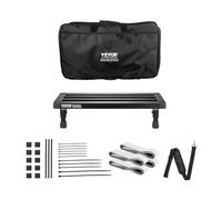 VEVOR Guitar Pedal Board, 20'' x 11'', Aluminum Alloy 2.64 lbs Super Light Folding Guitar Effects PedalBoard, with Carry Bag Velcro Fixed Strap Shoulder Strap Rolling Strips, for 10-12 Guitar Pedals