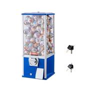 VEVOR Gumball Machine for Kids, 25" Height Home Vending Machine, PS Bouncy Balls Dispenser, Hold 230 Capsule Toys, Rectangle Bubble Gum Machine for Game Stores, Coin Operated Gumball Bank, Blue