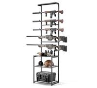VEVOR Gun Rack Floor Standing Indoor Rifle Shotgun Rack Stand with Storage | For Home Garage Hunting Long Guns Storage, for Wall Mount Gun Display Stand, Holds up to 5 Rifles, Heavy Duty Steel