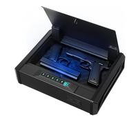 VEVOR Gun Safe, Heavy Duty Handgun Safe with Fingerprint/Password/Key, 3-Way Quick Access Firearm Case Box with Lighting for 2 Pistols & 2 Magazines,