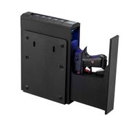 VEVOR Gun Safe, Slider Handgun Gun Safe with Fingerprint/Password/Key, 3-Way Quick Access Firearm Case Box with Lighting for 1 Pistol & Magazine, Mounted Pistol Gun Box for Nightstand Bedside Desk Car