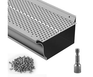 VEVOR Gutter Guard, 152mm Width, Aluminum Leaf Filter DIY Gutter Cover, 52 PCS 528cm Total Length, 4mm Hole Diameter & 0.5mm Thick Fits Any Roof or Gutter Type