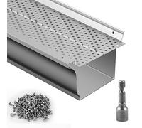 VEVOR Gutter Guard, 5 inch Width, Aluminum Leaf Filter DIY Gutter Cover, 26 PCS 104 ft Total Length, 0.157'' Hole Diameter & 0.02'' Thick Raptor Gutter Guards Fits Any Roof or Gutter Type
