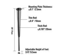 VEVOR Hairpin Metal Table Legs 28 Inch Desk Legs Set of 4 Heavy Duty Bench Legs 3-Rod Metal Furniture Legs Wrought Iron Coffee Table Legs Home DIY for