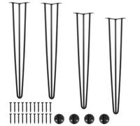 Vevor Hairpin Table Legs 0.7M, Set Of 4 Desk Legs 408.2Kg Load Capacity, Hairpin Desk Legs 3 Rods For Desk Chairs Bench