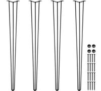 VEVOR Hairpin Table Legs 36"""" Black Set of 4 Desk Legs 880lbs Load Capacity (Each 220lbs) Hairpin Desk Legs 3 Rods for Bench Desk Dining End Tabl