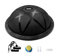 VEVOR Half Exercise Ball Trainer, 23 inch Balance Ball Trainer, 660 lbs Capacity Stability Ball, Yoga Ball with Resistance Bands and Pump, Strength Fitness Ball for Home Gym, Full Body Workouts, Black