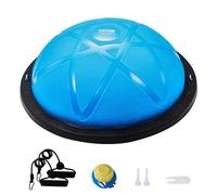 VEVOR Half Exercise Ball Trainer, 23 inch Balance Ball Trainer, 660 lbs Capacity Stability Ball, Yoga Ball with Resistance Bands and Pump, Strength Fitness Ball for Home Gym, Full Body Workouts, Blue