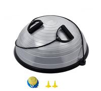 VEVOR Half Exercise Ball Trainer, 23 inch Balance Ball Trainer, 660lbs Capacity Stability Ball, Yoga Ball with Resistance Bands & Foot Pump, Strength Fitness Ball for Home Gym, Full Body Workout, Gray