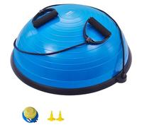 VEVOR Half Exercise Ball Trainer, 23 inch Balance Ball Trainer, 660lbs Capacity Stability Ball, Yoga Ball with Resistance Bands & Foot Pump, Strength Fitness Ball for Home Gym, Full Body Workout, Blue