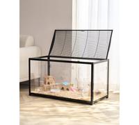 VEVOR Hamster Cage, 360° Viewing Transparent Hamster Habitats, Small Animal Cage, 37.8 x 18.5 x 21.7 in, Ventilated Pet Mouse Cages with Front Door, Portable Hamsters House for Rats, Guinea Pigs