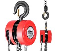 VEVOR Hand Chain Hoist, 1 Ton Capacity, Manual Chain Block with Upgrade G70 Galvanized Chain, 3 m Lifting Height, Heavy Duty Pulley Hoist for Garage W