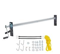 VEVOR Hand Crank Kit, 64" to 104" Wide, Aluminum Alloy, Manual Cab Level Roller with 7" Sponge-Wrapped Handle, Perfect for Dump Trucks, Trailers, Trash Haulers (No Tarp), Black