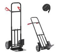 VEVOR Hand Truck, 600 lbs Load Capacity, Heavy-Duty Hand Truck Dolly | with Wheels & Telescoping Handle, Portable Trolley Dolly with Tie-down Strap for Moving Home, Office, Warehouse, Supermarket