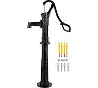 VEVOR Hand Water Pump with Stand, 15.7 x 9.4 x 53.1 inch Pitcher Pump & 26 inch Pump Stand with Pre-set 1/2" Holes for Easy Installation, Rustic Cast Iron Well Pump for Yard, Garden, Farm Irrigation,B