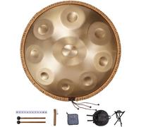 VEVOR Handpan, 22 in & 9 Notes, D Minor Hand Drum, Steel Instrument With Mallets, 440Hz Stand & Carry Bag, Healing Sound Percussion for Adults Beginners