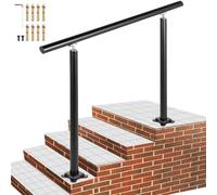 VEVOR Handrail Outdoor Stairs, 4ft, 34 Inch Outdoor Handrail Black Outdoor Stair Railing Adjustable from 0 to 60 Degrees Handrail for Stairs Outdoor B