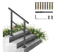 VEVOR Handrail Outdoor Stairs Outdoor Handrail Aluminum Fits 2-3 Steps w/ Screws
