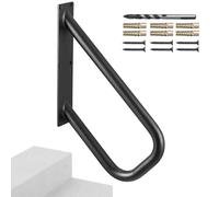 VEVOR Handrails for Outdoor Steps, 18.9" Length 1.3"Pipe Wall Mount Safety Railings for 1-2 Steps, Stair Handrail with Matte Black Finished,for Garden,Yard and Garage & Elderly,Pregnant Women, Disable