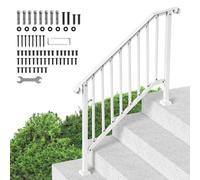 VEVOR Handrails for Outdoor Steps, 3-4 Step Stair Hand Rail Kit, Transitional Carbon Steel Railings with Installation Kit, Stair Rails for Seniors, Co
