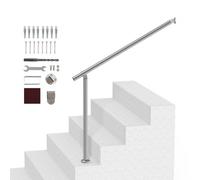 VEVOR Handrails for Outdoor Steps, 39.4in / 100cm Deck Railing Kit Wall Floor Mounted, Railings for Outside Steps with Installation Kit, Hand Rails for Seniors,Porch Railing & Deck Rail Kit, Silver