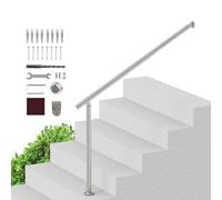 VEVOR BX-120 Handrails for Outdoor 47.3in / 120cm Wall Floor Mounted, Outside Steps with Installation, Hand Seniors,Porch Deck Rail Kit, Silver
