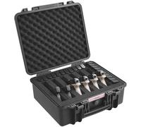 VEVOR Hard Pistol Cases with Pre-Cut PU Foam, Waterproof & Dustproof Hard Gun Case for 6 Pistol, 19.3×17.1×8.3 in Lockable Pistol Case, Black