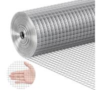VEVOR Hardware Cloth 1/2 inch 24in x 25 ft 19 Gauge Hot Dipped Galvanized Wire Mesh Roll Chicken Wire Fencing Wire Mesh for Rabbit Cages Gar