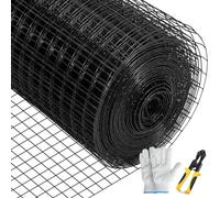 VEVOR Hardware Cloth, 48\" x 50\' & 1\"x1\" Mesh Size, Galvanized Steel Vinyl Coated 16 Gauge Chicken Wire Fencing with A Cutting Plier & A Pair of Fa