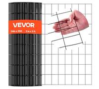 VEVOR Hardware Cloth 61cm x 7.62m, 2 x 3 in Mesh 16 Gauge Galvanized Wire Mesh Roll, Weather-Resistant Vinyl Coated Chicken Wire Fencing, Heavy Duty Welded Garden Plant Fencing for Rabbit Cage Snake
