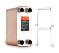 SKYSHALO Heat Transfer Unit, 5"x 12" with 100 Copper/316L Stainless Plates, Efficient for Floor & Water Heating, Snow Melt, Beer Chill