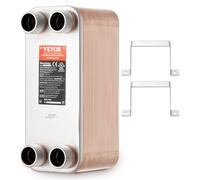 VEVOR Heat Exchanger, 5"x 12" 50 Plates Brazed Plate Heat Exchanger, Copper/316L Stainless Steel Water To Water Heat For Floor Heating, Snow Melting, Beer Cooling