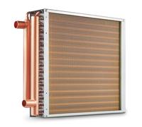 VEVOR Heat Exchanger Water to Air, 16"x 16" with 3-Row 3/8" Copper Ports, 193 Aluminum Fins Heat Exchanger for Outdoor Wood Furnaces, Residential Heating and Cooling, and Forced Air Heating